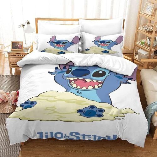 Parure De Lit Pi¿¿Ces Pour Stitch Impression D Housse De Couette En Microfibre Hypoallergique Avec Fermeture ¿¿Clair Single£¿Xcm£©