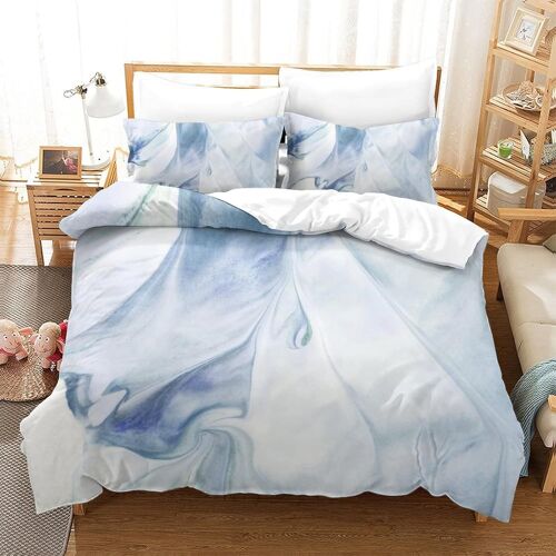 Bleu Sets De Housse De Avec Fermeture Eclair Couettes Adulte Parure De Lit Pi¿¿Ces Pour En Microfibre R¿¿Versible Gar? On Fille Ensemble De Literie Ave