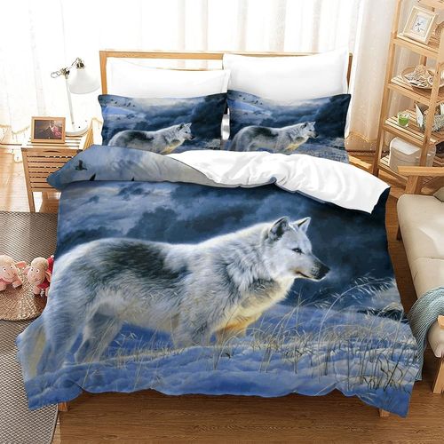 Loup Housse De Couette Avec Couette Microfibre Avec Fermeture ¿¿Clairadulte Enfants Adultes Ensemble De Housse De Couette Ensemble De Literie Avec Taie