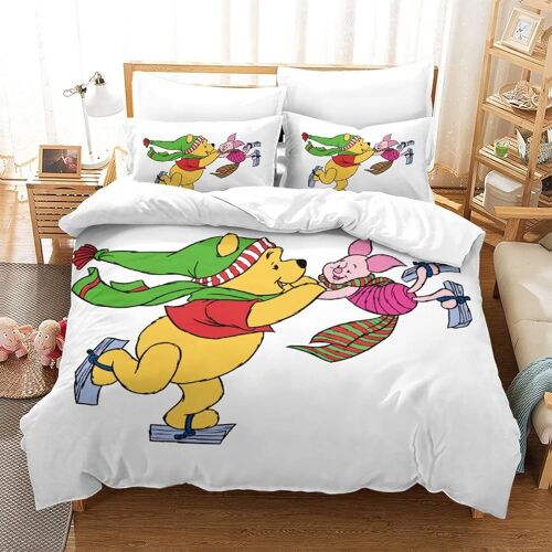 Winnie The Pooh Impression En D Parure De Lit De Housse£¬Pour Adulte Adolescents£¬Animated Characters Pi¿¿Ces Housses Pour Couettes Respirant Fermeture