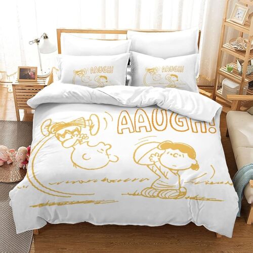 Snoopy Impression En D Parure De Lit De Housse£¬Pour Adulte Adolescents£¬Cartoon Pi¿¿Ces Housses Pour Couettes Respirant Fermeture Eclair Avec Taie D'or