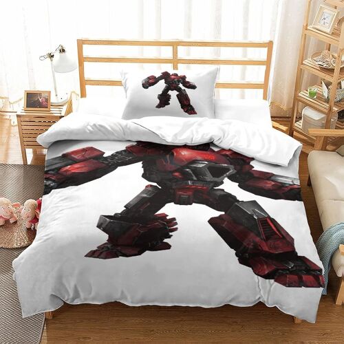 Transformers Autobot Impression En D Housse De Couette£¬Couette Microfibre Avec Fermeture Eclair Enfants Adultes£¬Robot Movie Ensemble De Housse De C Ou