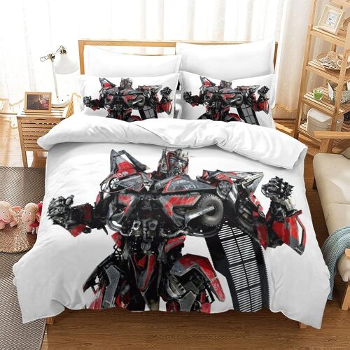 Parure De Lit Pi¿¿Ces Pour Transformers Autobot Robot Movie Impression D Housse De Couette En Microfibre Hypoallergique Avec Fermeture ¿¿Clair K