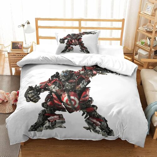 Parure De Lit Pi¿¿Ces Pour Transformers Autobot Robot Movie Impression D Housse De Couette En Microfibre Hypoallergique Avec Fermeture ¿¿Clair S
