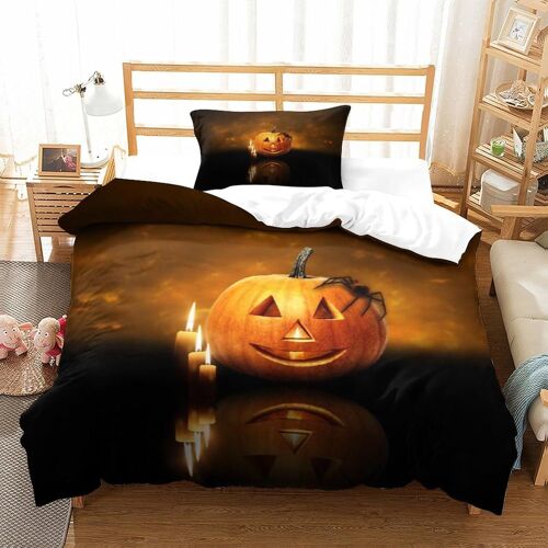 Halloween Impression En D Sets De Housse De Avec Fermeture Eclair Couettes Witch And Pumpkin Housse De Couette Microfibre £¬Adulte Gar? On Fille Nsembl
