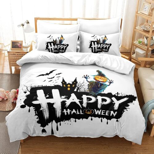 Halloween Impression En D Parure De Lit De Housse£¬Pour Adulte Adolescents£¬ Pi¿¿Ces Housses Pour Couettes Respirant Fermeture Eclair Avec Taie D