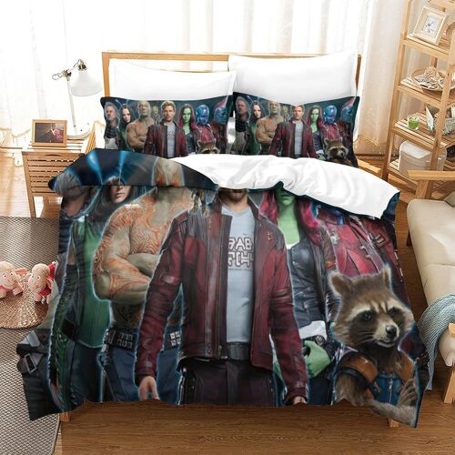 Parure De Lit Pi¿¿Ces Pour Guardians Of The Galaxy Marvel Animation Impression D Housse De Couette En Microfibre Hypoallergique Avec Fermeture ¿¿Clair
