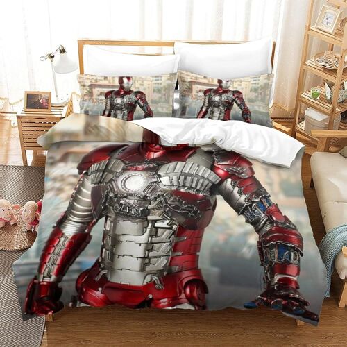 Iron Man Impression En D Parure De Couette Avec Fermeture Eclair Housse De Couette Respirante£¬Pour Tout Le Monde£¬Tony Stark Marvel Animation Housse De