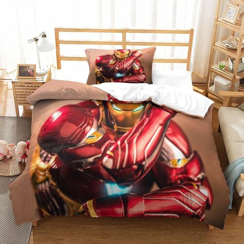 Iron Man Impression En D Parure De Couette Avec Fermeture Eclair Housse De Couette Respirante£¬Pour Tout Le Monde£¬Tony Stark Marvel Animation Housse De