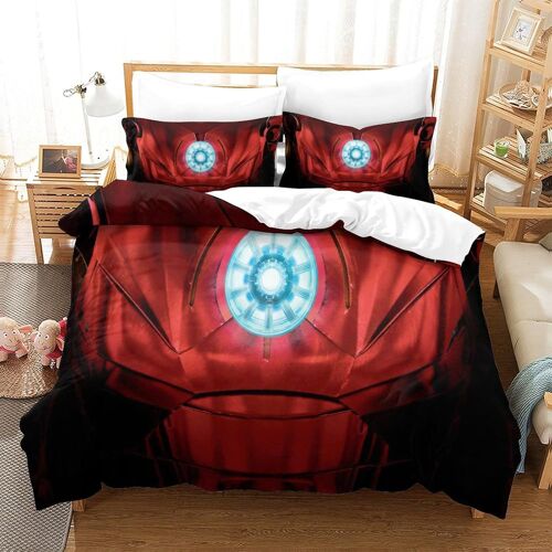 Iron Man Impression En D Parure De Lit De Housse£¬Pour Adulte Adolescents£¬Tony Stark Marvel Animation Pi¿¿Ces Housses Pour Couettes Respirant Fermeture