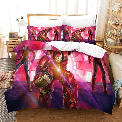 Iron Man Impression En D Parure De Couette Avec Fermeture Eclair Housse De Couette Respirante£¬Pour Tout Le Monde£¬Tony Stark Marvel Animation Housse De