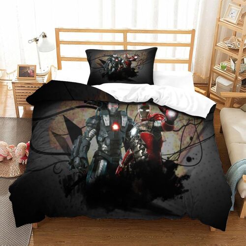 Iron Man Impression En D Parure De Couette Avec Fermeture Eclair Housse De Couette Respirante£¬Pour Tout Le Monde£¬Tony Stark Marvel Animation Housse De