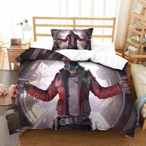 Guardians Of The Galaxy Impression En D Sets De Housse De Avec Fermeture Eclair Couettes Marvel Animation Housse De Couette Microfibre £¬Adulte Gar? On