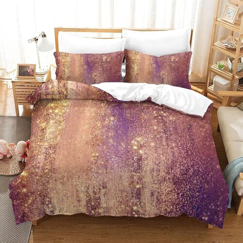 D'or Sets De Housse De Avec Fermeture Eclair Couettes Adulte Parure De Lit Pi¿¿Ces Pour En Microfibre R¿¿Versible Gar? On Fille Ensemble De Literie Ave