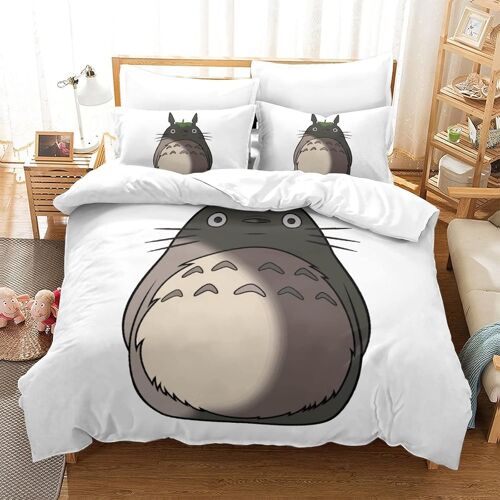 Parure De Lit Pi¿¿Ces Pour My Neighbor Chinchilla Hayao Miyazaki Animation Impression D Housse De Couette En Microfibre Hypoallergique Avec Fer