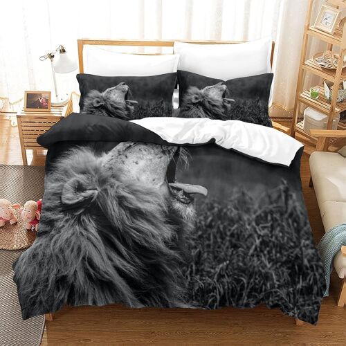 Lion Housse De Couette Avec Couette Microfibre Avec Fermeture ¿¿Clairadulte Enfants Adultes Ensemble De Housse De Couette Ensemble De Literie Avec Taie