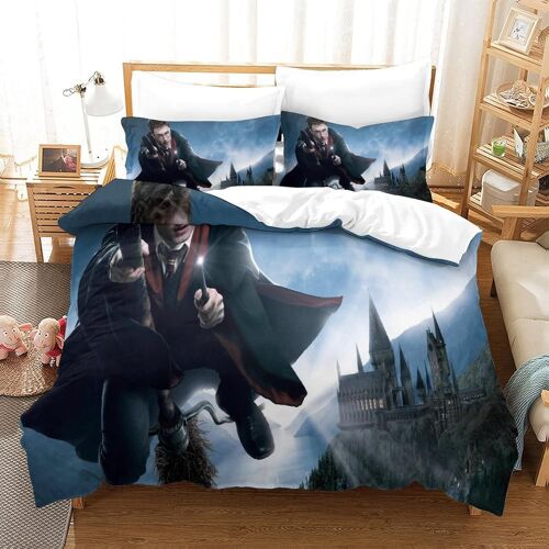 Harry Potter Parure De Couette De Lit Pi¿¿Ces Renforc¿¿ Avec Fermeture ¿¿Clair Housse De Couette Respirante Enfants Adultes Ensemble De Housse De Couett