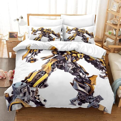 Transformers Bumblebee Impression En D Sets De Housse De Avec Fermeture Eclair Couettes Housse De Couette Microfibre £¬Adulte Gar? On Fille Nsem
