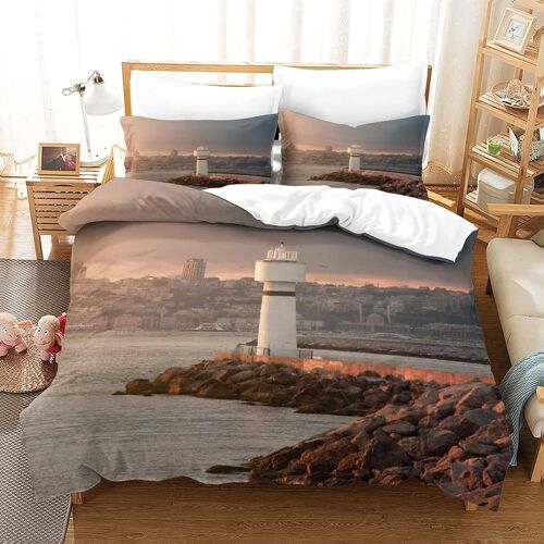 Phare Housse De Couette Avec Couette Microfibre Avec Fermeture ¿¿Clairadulte Enfants Adultes Ensemble De Housse De Couette Ensemble De Literie Avec Tai