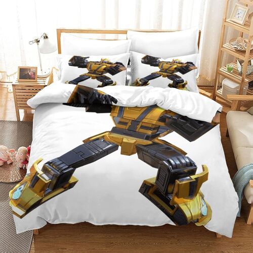 Parure De Lit Pi¿¿Ces Pour Transformers Bumblebee Impression D Housse De Couette En Microfibre Hypoallergique Avec Fermeture ¿¿Clair King£¿Xcm£©