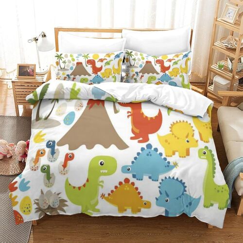 Dinosaur Impression En D Sets De Housse De Avec Fermeture Eclair Couettes D Pattern Backpack Housse De Couette Microfibre £¬Adulte Gar? On Fille Nsembl