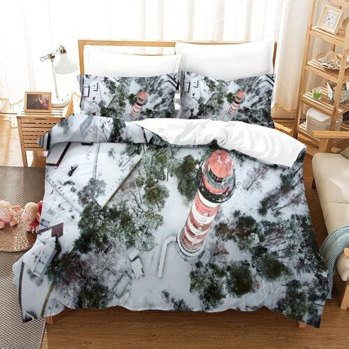 Phare Parure De Couette De Lit Pi¿¿Ces Renforc¿¿ Avec Fermeture ¿¿Clair Housse De Couette Respirante Enfants Adultes Ensemble De Housse De Couette Avec