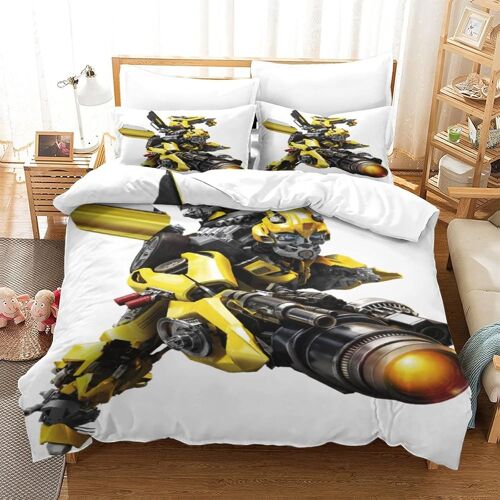 Transformers Bumblebee Impression En D Sets De Housse De Avec Fermeture Eclair Couettes Housse De Couette Microfibre £¬Adulte Gar? On Fille Nsem