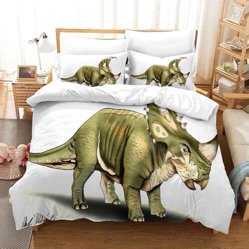 Parure De Lit Pi¿¿Ces Pour Dinosaur D Pattern Backpack Impression D Housse De Couette En Microfibre Hypoallergique Avec Fermeture ¿¿Clair Double