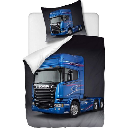 Parure De Lit Pi¿¿Ces Avec Housse De Couette Et Taie D'oreiller, Camion Bleu, X Cm / X Cm X ,(Multi , Xcm)