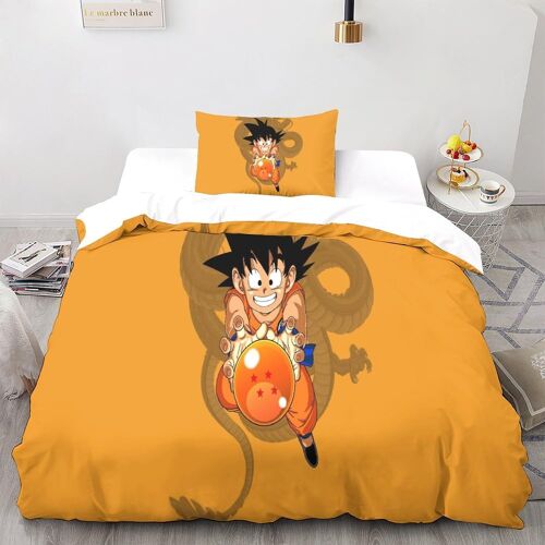 Dragon Ball Goku Housse De Couette D Imprim¿¿E En Microfibre Avec Fermeture ¿¿Clair Anime Parure De Lit Et Linge De Lit En Pi¿¿Ces, Literie Pour Enfants,