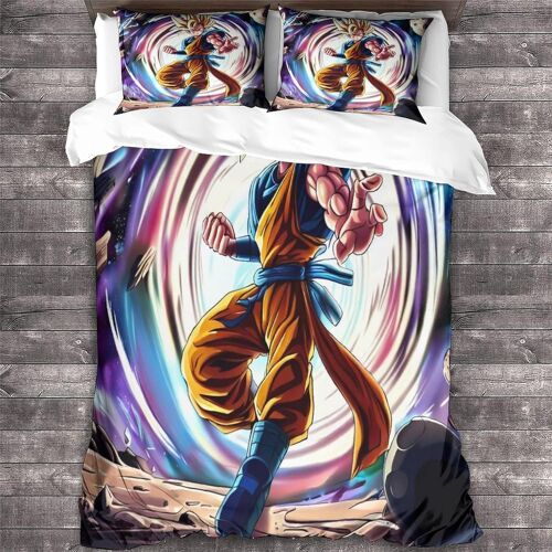 Dragon Ball Goku Parure De Lit D Imprim¿¿ En Microfibre Avec Anime Housse De Couette Et Fermeture ¿¿Clair - Linge De Lit Pour Enfants, Adolescents, Gar?