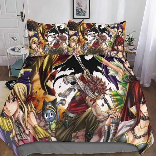 D Fairy Tail Parure De Lit En Microfibre De Housses De Couette Pcs Ensemble De Housse De Couette Avec Fermeture ¿¿ Glissi¿¿Re Adultes Taies D'oreiller