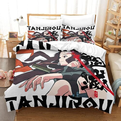Demon Slayer Japanese Manga Hypoallerg¿¿Nique Housses De Couettes D Imprim¿¿ Ensemble De Literie Avec Housses De Couettes Et Taie Ensemble De Pi¿¿Ces Ki