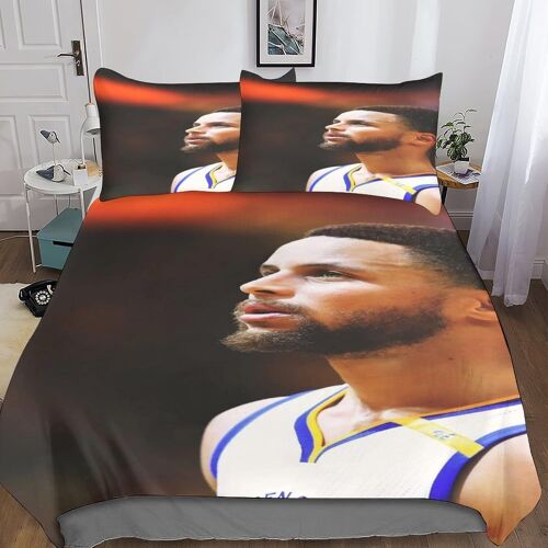 Stephen Curry Parures De Lit D Pour Chambre D'enfant Avec Fermeture ¿¿Clair + Taies D'oreiller Pi¿¿Ces Basketball Stars Microfibre Respirante Et Hypoal