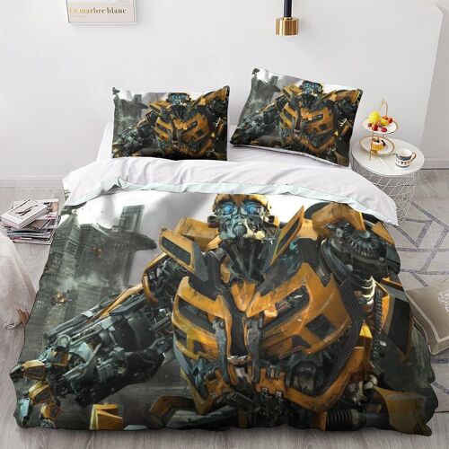 Bumblebee Transformers Housse De Couette Film Character, Parure De Lit Pi¿¿Ces Double£¿Xcm£©, Sets De Housses De Film Character, Ensemble De Literie Ave