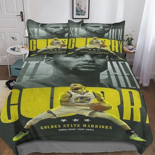 Stephen Curry Ensembles De Housse De Couette D Pour Adultes Avec Fermeture ¿¿Clair + Taies D'oreiller Pi¿¿Ces Basketball Stars Microfibre Hypoallerg¿¿Ni