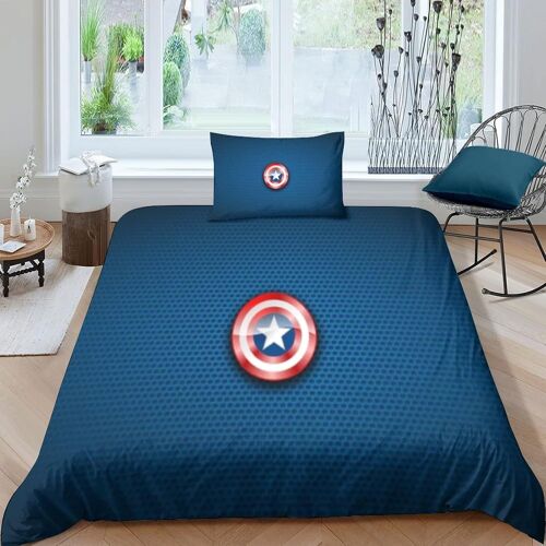 Captain America Housse De Couette D Motif Imprim¿¿ Parure De Lit Personnes En Microfibre Pi¿¿Ces Avec Fermeture ¿¿Clair Housses De Couettes Pour