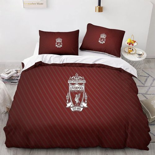 Liverpool Sets De Housses De Couettes D, Pi¿¿Ces Imprim¿¿ Ensemble De Literie Avec Housses De Couettes Et Taie D'oreiller Microfibre Avec Fermet