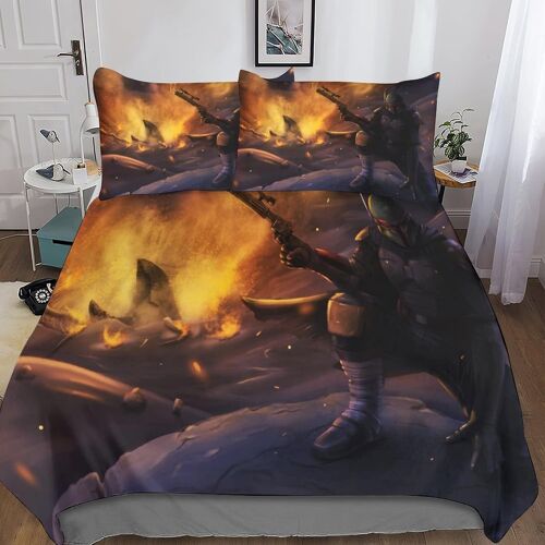 Star Wars Housse De Couette D Design Soft Avec Taie D¡®Oreiller,The Mandalorian Couette Respirante Avec Fermeture ¿¿ Glissi¿¿Re Girls Boys Bedding