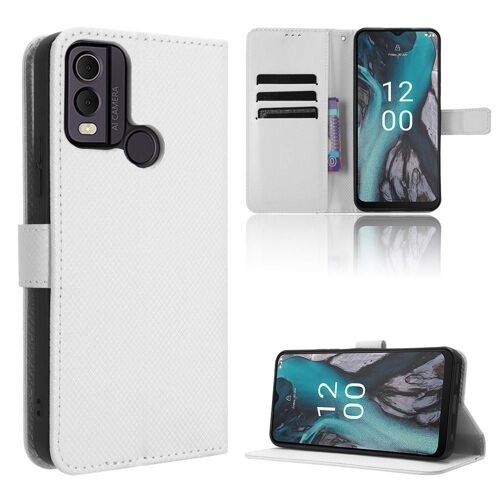 Étui Pour Nokia C22 Titulaire De La Carte Couverture Bicelle Portefeuille Magnétique - Blanc