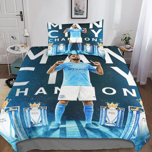 Riyad Mahrez Housse De Couette D Pour Lit Queen Avec Taies D'oreiller Assorties Pi¿¿Ces Football Stars Microfibre Douce Et Confortable Single£¿Xcm£©