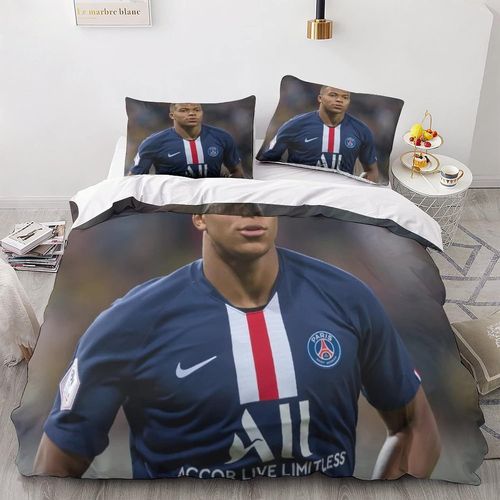 Kylian Mbappe Sets De Housses De Couettes D, Pi¿¿Ces Imprim¿¿ Ensemble De Literie Avec Housses De Couettes Et Taie D'oreiller Microfibre Avec Fermeture