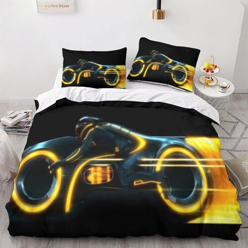 Tron£ºlegacy Housse De Couette D Motif Imprim¿¿ Parure De Lit Personnes En Microfibre Pi¿¿Ces Avec Fermeture ¿¿Clair Housses De Couettes Pour Adul