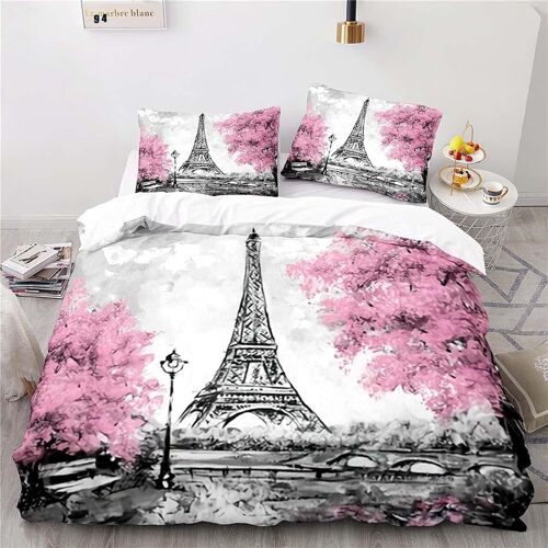 Housse De Couette X Tour Eiffel, Parure De Lit Pi¿¿Ces Avec Hypoallerg¿¿Nique Housse De Couette Et Taies D'oreiller X Cm Pour Enfant Ado Adul