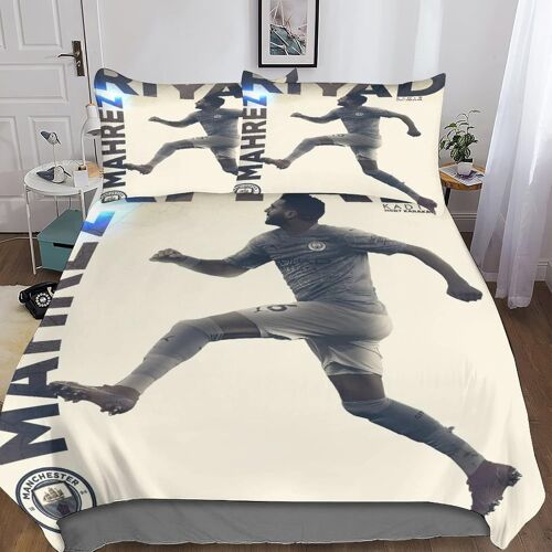 Riyad Mahrez Parure De Housse De Couette En D Avec Taies D'oreiller Football Stars Pi¿¿Ces Tissu En Fibres Ultra-Fines, Literie Douce Et Confortable K