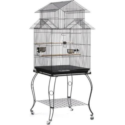 Luxs Cage Oiseaux Sur Pied Volière Détachable Pour Perruche Perroquet Canari Mandarin Extérieur 59 X 59 X 139,5 Cm