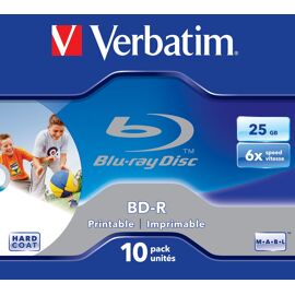 Verbatim BD-R SL 25GB 6x Printable 10 Pack Jewel Case 25 Go 10 pièces