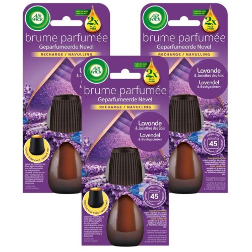 AIR WICK Lot de 3 Recharges Essential Mist Lavande et Jacinthes des Bois