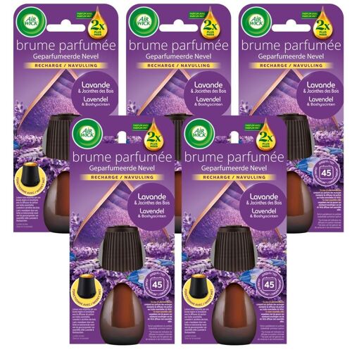 AIR WICK Lot de 5 Recharges Essential Mist Lavande et Jacinthes des Bois