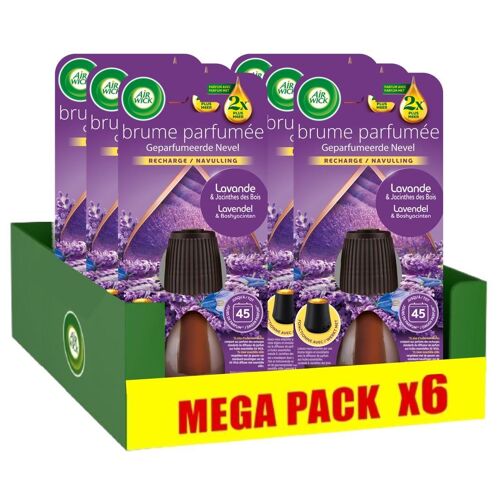 AIR WICK Lot de 6 Recharges Essential Mist Lavande et Jacinthes des Bois